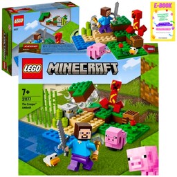 LEGO MINECRAFT - ZASADZKA CREEPERA STEVE MIECZ ŚWINKA