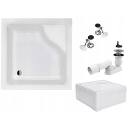 Besco Brodzik głęboki Igor 90x90 z obudową syfon,