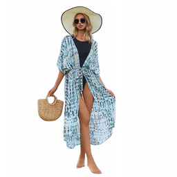 Sukienka plażowa narzutka tunika pareo długa boho lekka