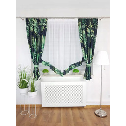 Firana Gotowa Z Zasłonami W Liście Firanki