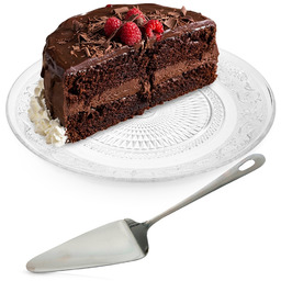 Patera szklana + łopatka do ciasta 2 el.