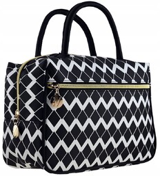 Kosmetyczka damska organizer kuferek torebka INTER-VION seria BLACK&WHITE