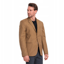 Klasyczna marynarka męska 80% poliester karmelowa V2 OM-BLZB-0115