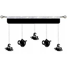 Firana kuchenna ażur Girlanda Glamur kawa Dzbanki Filiżanki