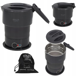 Mały Czajnik Elektryczny Turystyczny 0.6L 600W Składany Silikonowy