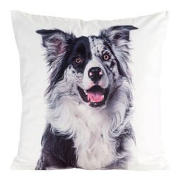 Eurofirany Poszewka dekoracyjna 45x45 Animal 77 Piesek biała