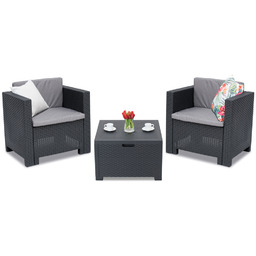 Zestaw technorattanowy Colorado Terrace Box 2 antracytowy Bica
