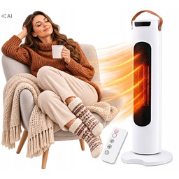 Termowentylator Grzejnik Kolumnowy Farelka 1500W Mocny Na Pilot