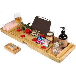 Półka Łazienkowa Bambusowa Drewniana Na Wannę Nakładka Spa