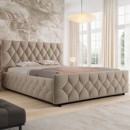 Łóżko tapicerowane z pojemnikiem SFG0172P 180x200 Welur Ciemny