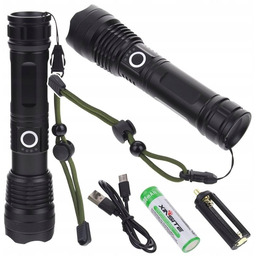 Latarka Taktyczna Led Akumulatorowa Zoom Survivalowa Usb C