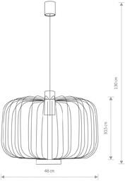 Nowodvorski Lighting Żyrandol Allan klosz ze stalowymi rozpórkami