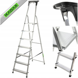 Drabina Aluminiowa 7 Stopniowa Składana Domowa Półka 125kg