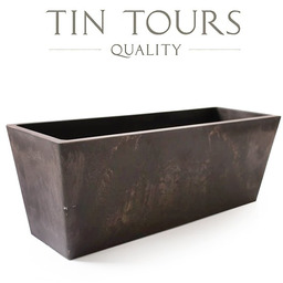 BRĄZOWA PROSTOKĄTNA DONICA Z KOMPOZYTU 45x16x16 cm