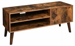 Szafka RTV retro, 110x40x49 cm, ciemny brąz, czarny,