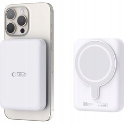 Mały powerbank magnetyczny bezprzewodowy MagSafe 10000mAh 15W Tech-Protect