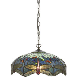 Lampa wisząca witrażowa wielokolorowa 11219560W z serii Tiffany