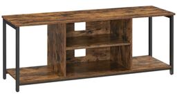 Szeroka szafka RTV, 135x40x50 cm, ciemny brąz, czarny,