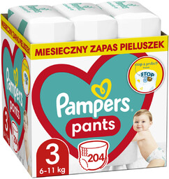 Pieluchomajtki Pampers Active Baby, rozmiar 3, pieluszki 204,