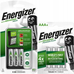 Ładowarka Energizer Maxi R6 R3 4x Akumulatorki Aa