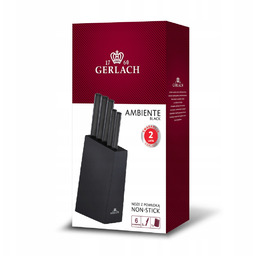 Gerlach Zestaw noży w bloku Ambiente Black