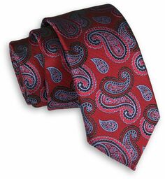 Czerwony Elegancki Męski Krawat -ALTIES- 6 cm, Klasyczny,