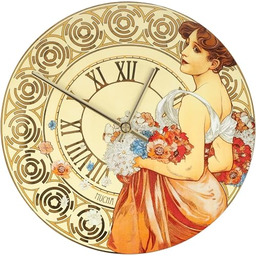 Goebel Zegar ścienny Alphonse Mucha lato 1900, porcelanowy