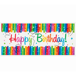 Baner urodzinowy Rainbow Birthday - 152x68 cm -