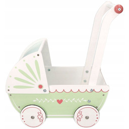 Drewniany Wózek dla lalek Adam Toys głęboki zielony