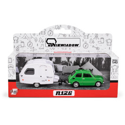 Zestaw Fiat 126p zielony + przyczepa kempingowa Niewiadów