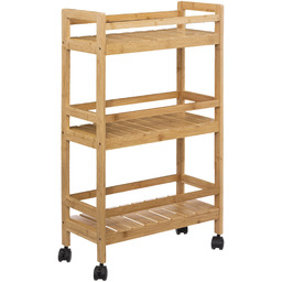Regał Kuchenny Mobilny Wózek Bambusowy 3 Poziomy 45,3