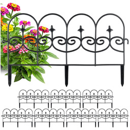 Płotek ogrodowy czarny 59,5x24 cm 8 szt.