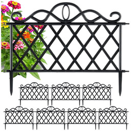 Płotek ogrodowy czarny 48x27 cm 8 szt.