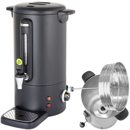 Warnik podgrzewacz do kawy z niekapiącym kranem czarny