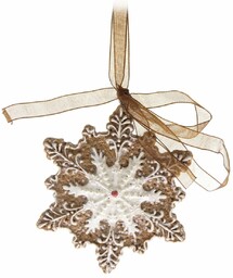 Świąteczna dekoracja wisząca Gingerbread flake, 7,3 x 7,3