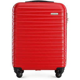 Walizka kabinowa z ABS-u z żebrowaniem czerwona