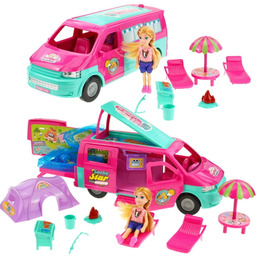 Auto Samochód Kamper Wakacyjny Dla Lalek Z Namiotem