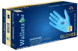 RĘKAWICE NITRYLOWE BEZPUDROWE WALLETZ4U SAPPHIRE; OP.=100SZT.