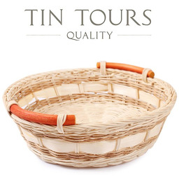 KOSZYK RATTANOWY Z UCHWYTAMI 25x25x8h cm