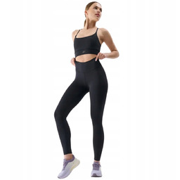 Legginsy treningowe 4F damskie, szybkoschnące, czarne, r. L