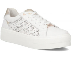 Skórzane półbuty na platformie białe Filippo DP7668/26