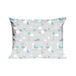 Extrapościel Poszewka bawełniana 40x60 55K misie zajączki szara