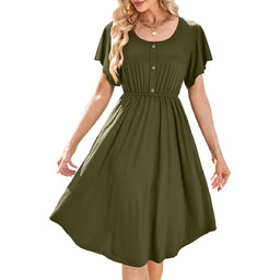 Damska Sukienka Midi z Kieszeniami Letnia Stylowa Przewiewna