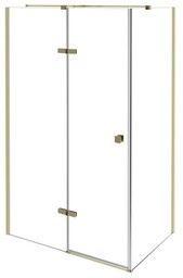 Złota prostokątna kabina prysznicowa 100x90 lewa Pixa Gold