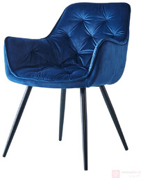 Krzesło HF-058 Velvet Niebieski, Czarny