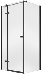 Czarna prostokątna kabina prysznicowa 100x90 lewa Pixa Black