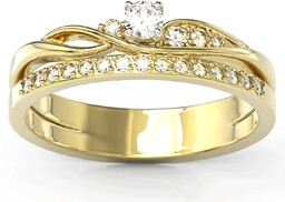 Pierścionek z żółtego złota z cyrkoniami Swarovski BP-77Z-C