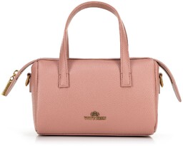 Damski kuferek ze skóry mały różowy