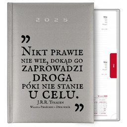 KALENDARZ SREBRNY A5 2025 PREZENT CYTATY Z J.R.R.