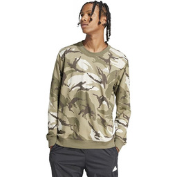 adidas Mężczyźni Seasonal Essentials Camouflage Sweatshirt, olive strata,
